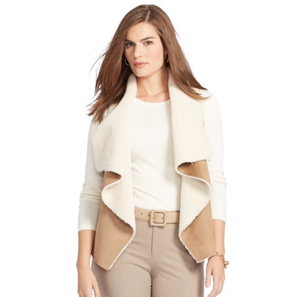 Lauren Ralph Lauren Faux Shearling Vest, M
